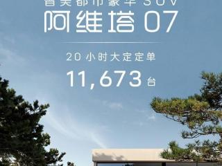 阿维塔 07 大定“成绩单”出炉：上市 20 小时拿下 11673 台