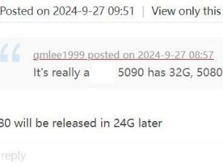 GDDR7 显存时代来袭，英伟达 RTX 5080 显卡被曝后续推出 24GB 版