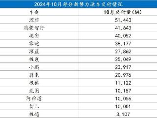 10月新势力销量：人逢喜事精神爽，卖车还得靠增程？