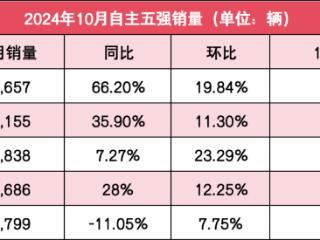 自主五强10月销量：比亚迪狂卖50万辆，奇瑞吉利谁能与之一战？