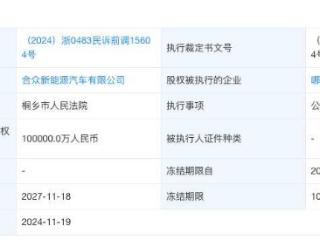 10亿股权被冻结！某新势力回应