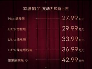 增程首发上市 纯电焕新，新款阿维塔11售27.99万起